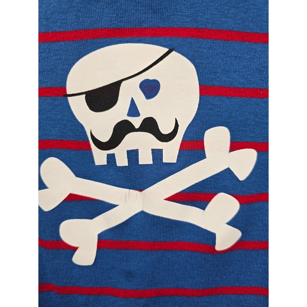 Hanna Andersson Pirate Skull Striped Long Sleeve Tee Kids 12 150 Organic Cotton - Picture 4 of 5